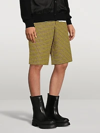 Cotton And Wool Shorts Houndstooth Print
