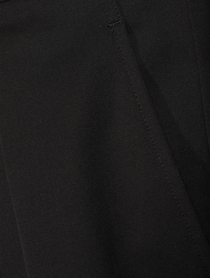 Wool Barrel-Leg Tapered Pants