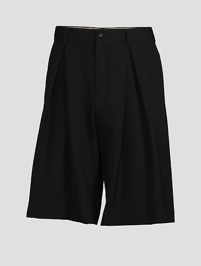 Wool Pleated Bermuda Shorts