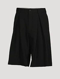 Wool Pleated Bermuda Shorts