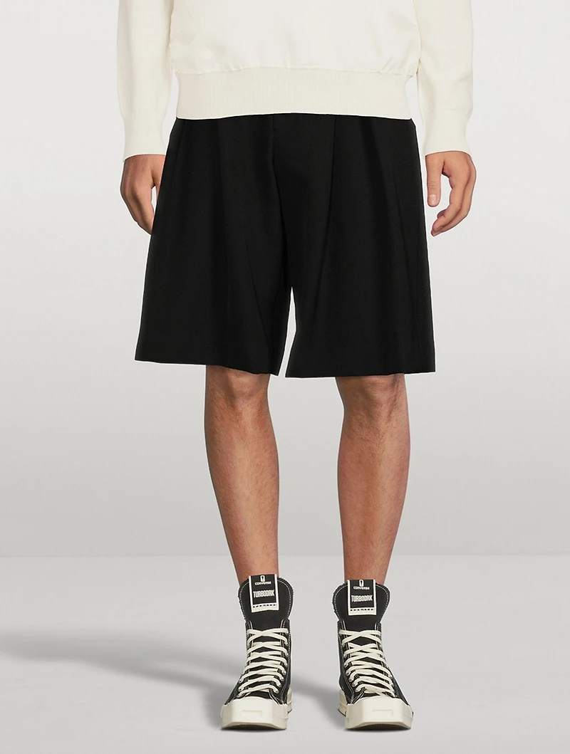 Wool Pleated Bermuda Shorts