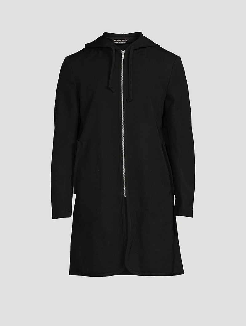 Wool Zip Cape Coat