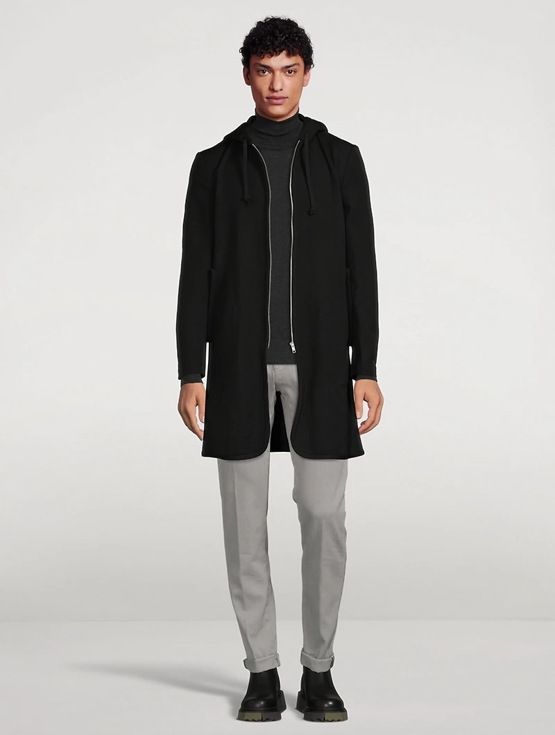 Wool Zip Cape Coat