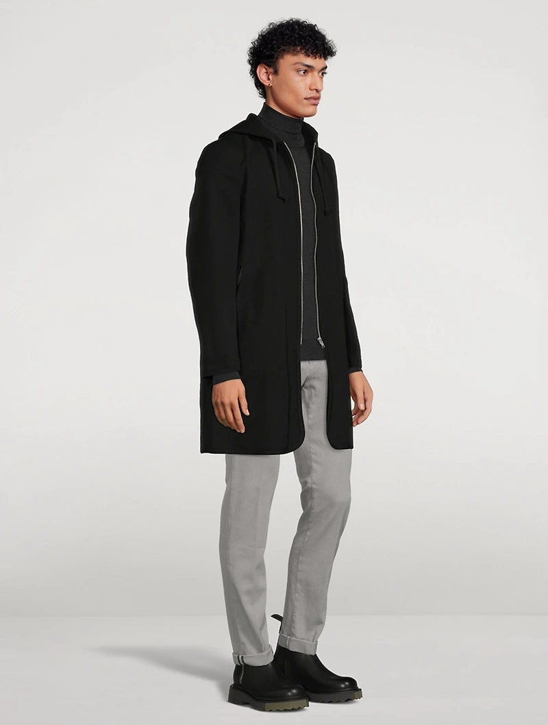 Wool Zip Cape Coat
