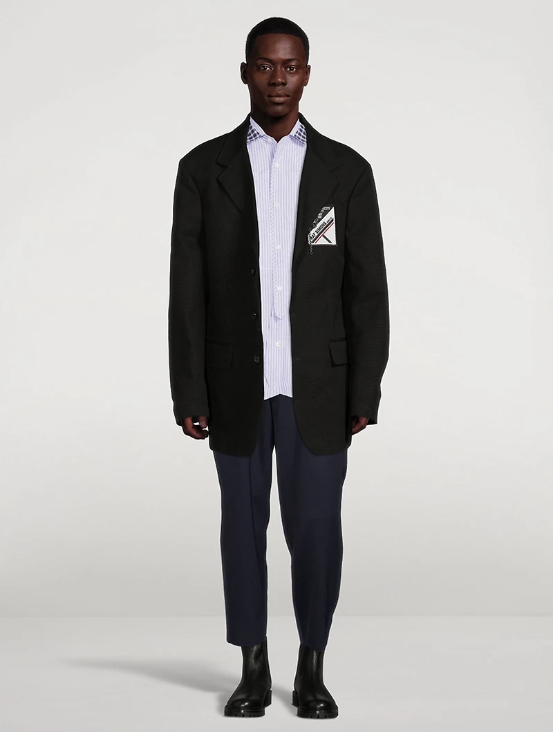 Cotton Striped Shirt With Check Collar