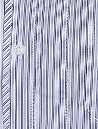 Cotton Striped Shirt With Check Collar