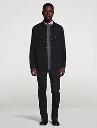 Cotton Striped Shirt With Elbow Patches
