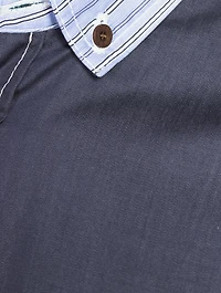 Cotton Striped Shirt With Elbow Patches