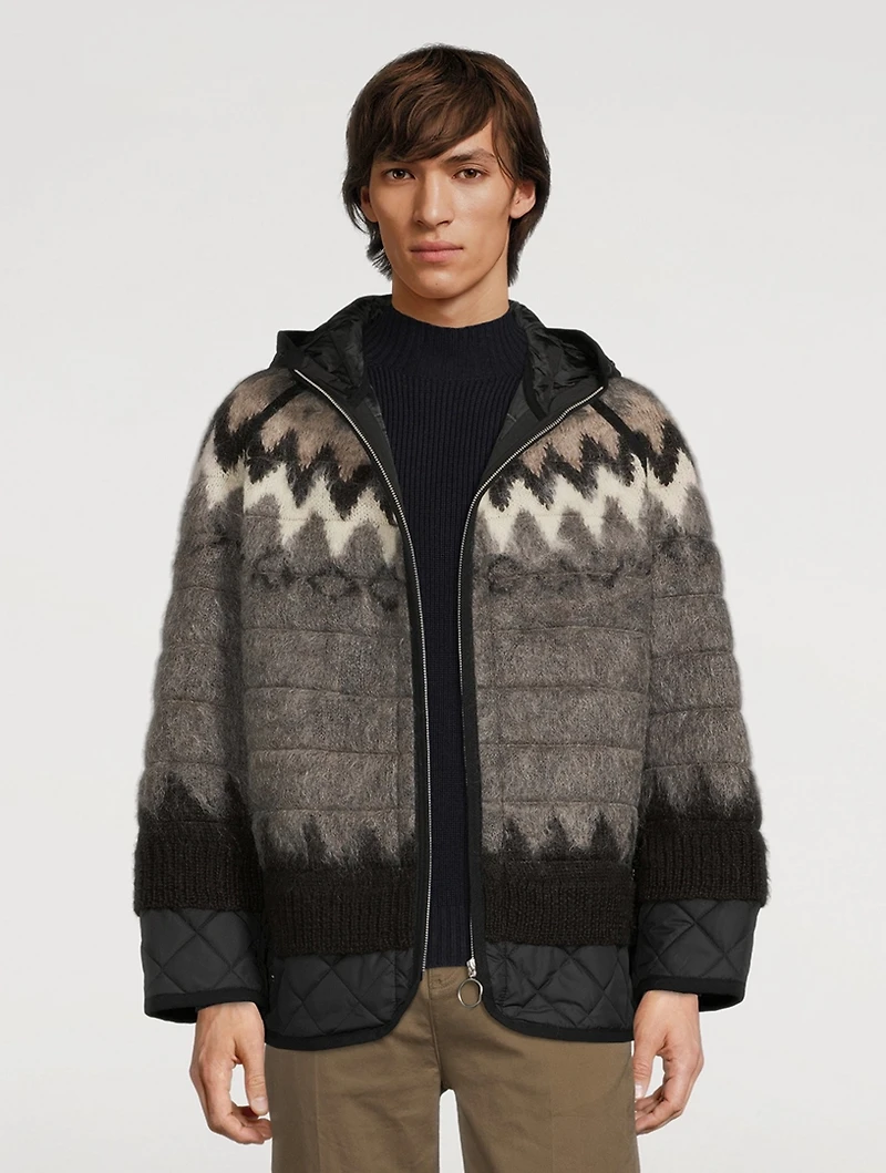 Fair Isle Zip Parka With Hood