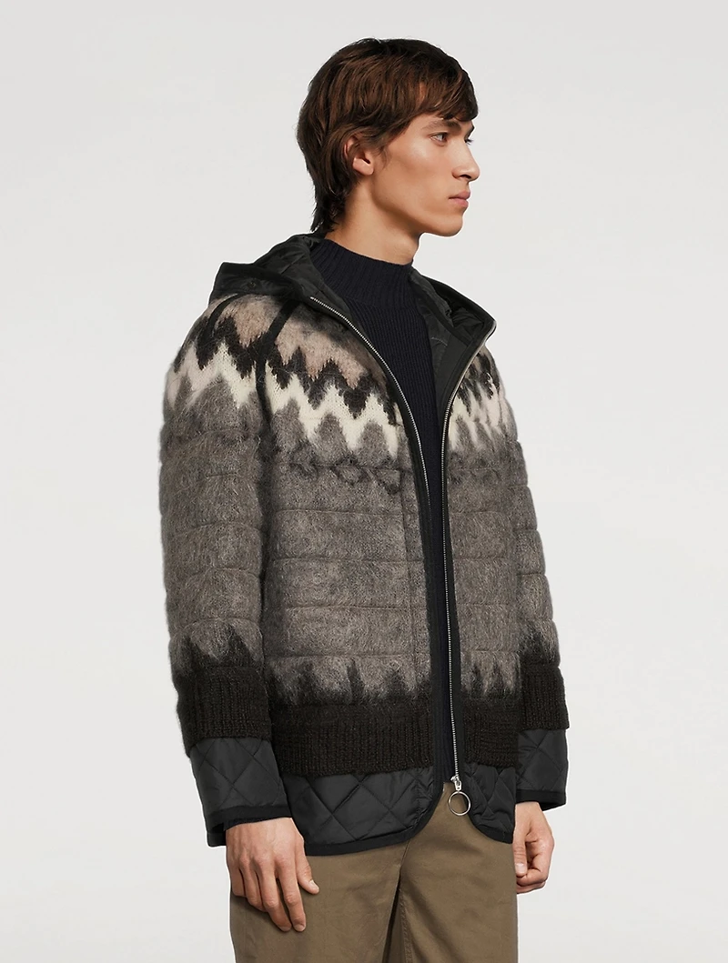 Fair Isle Zip Parka With Hood