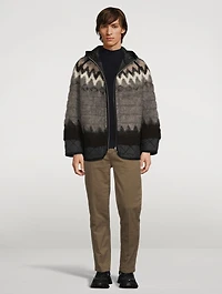 Fair Isle Zip Parka With Hood
