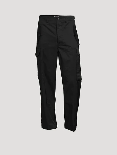 Cotton-Blend Straight-Leg Cargo Pants