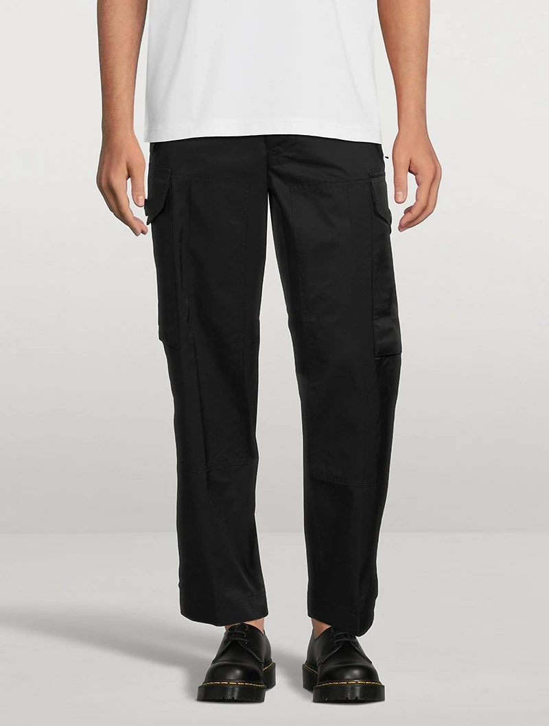 Cotton-Blend Straight-Leg Cargo Pants