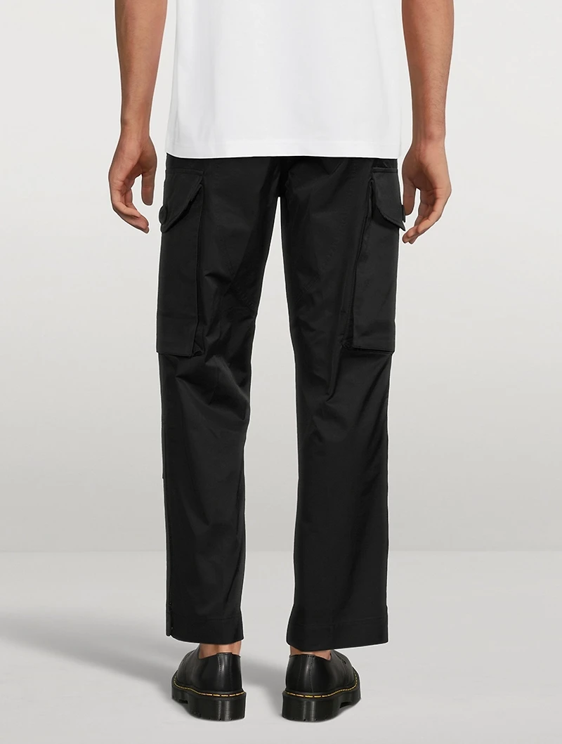 Cotton-Blend Straight-Leg Cargo Pants