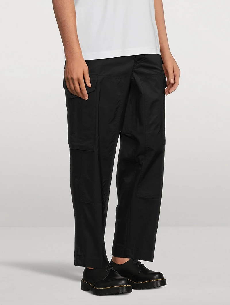 Cotton-Blend Straight-Leg Cargo Pants