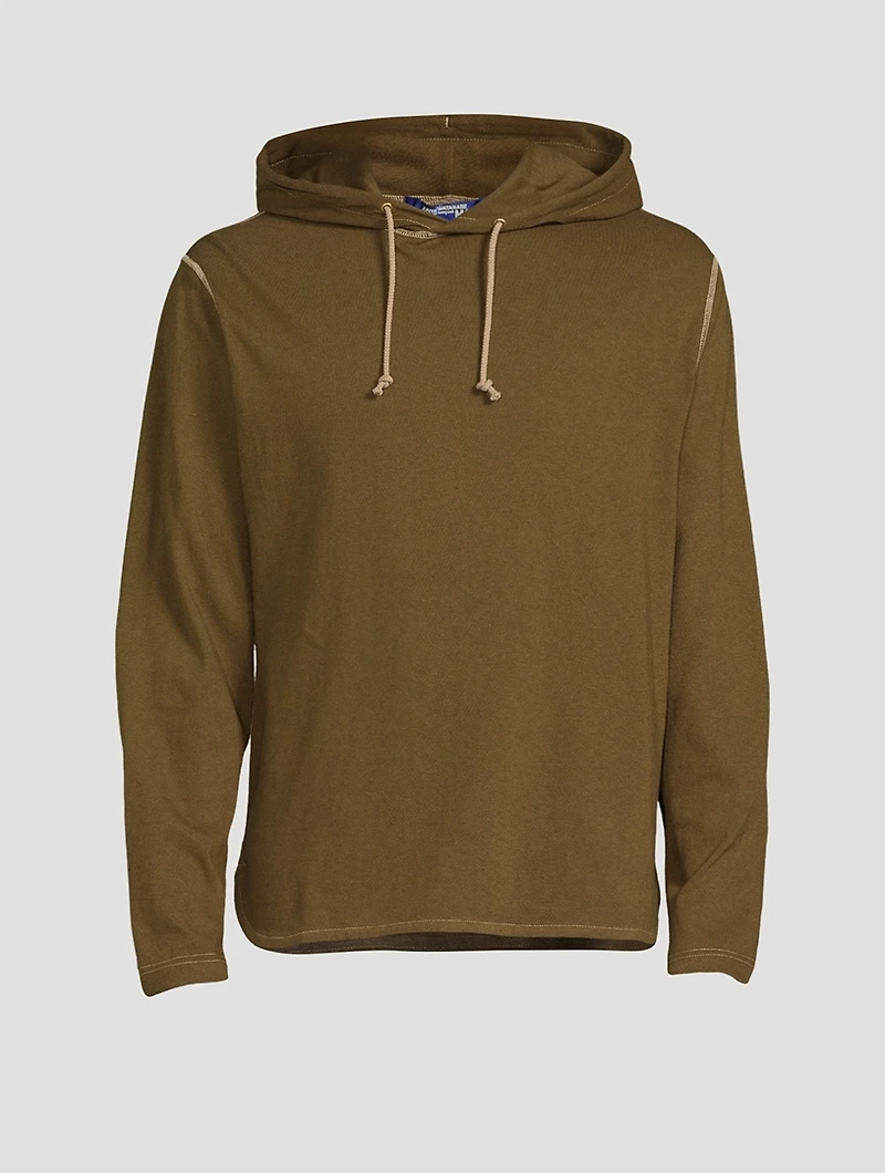 Cotton And Wool Long-Sleeve T-Shirt With Hood