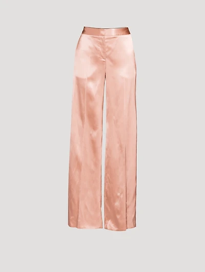 Satin Wide-Leg Trousers
