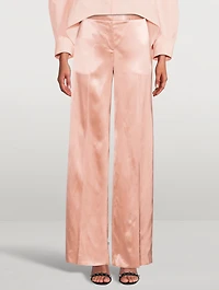 Satin Wide-Leg Trousers