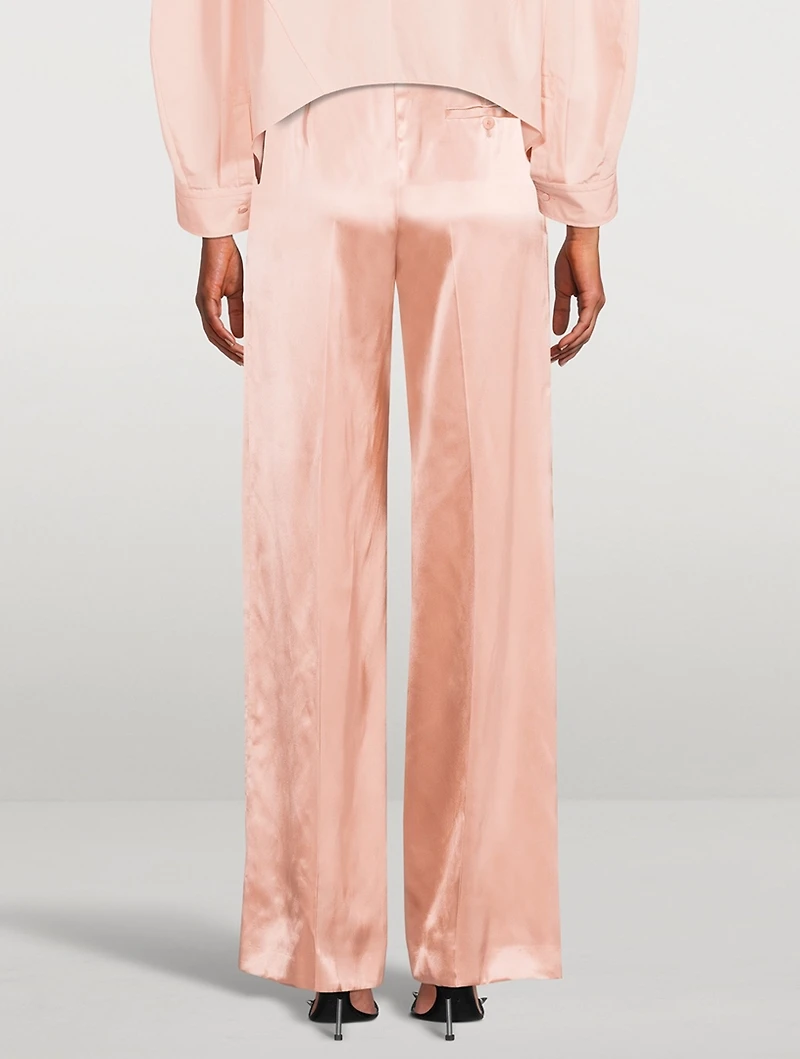 Satin Wide-Leg Trousers