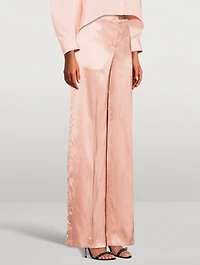 Satin Wide-Leg Trousers