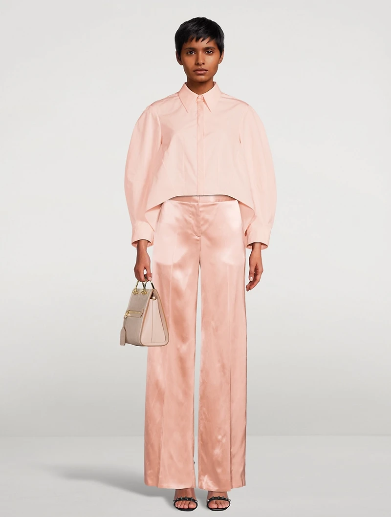 Satin Wide-Leg Trousers