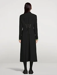 Double-Breasted Wool And Cashmere Coat With Corset Detail