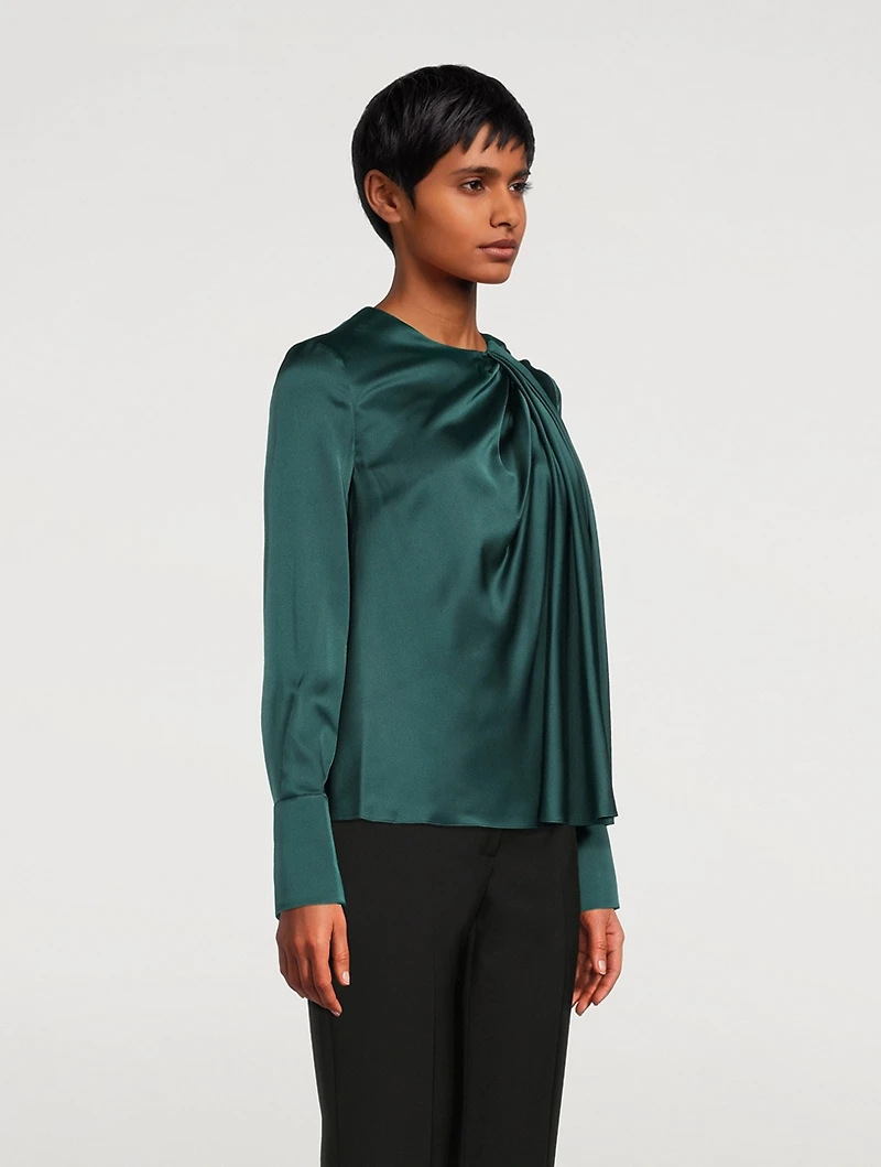 Draped Silk Blouse