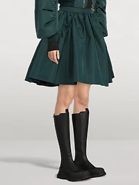 Gathered Taffeta Mini Skirt