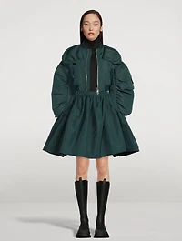 Gathered Taffeta Mini Skirt
