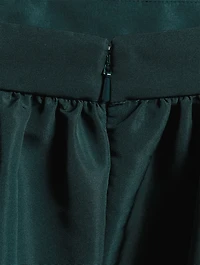 Gathered Taffeta Mini Skirt