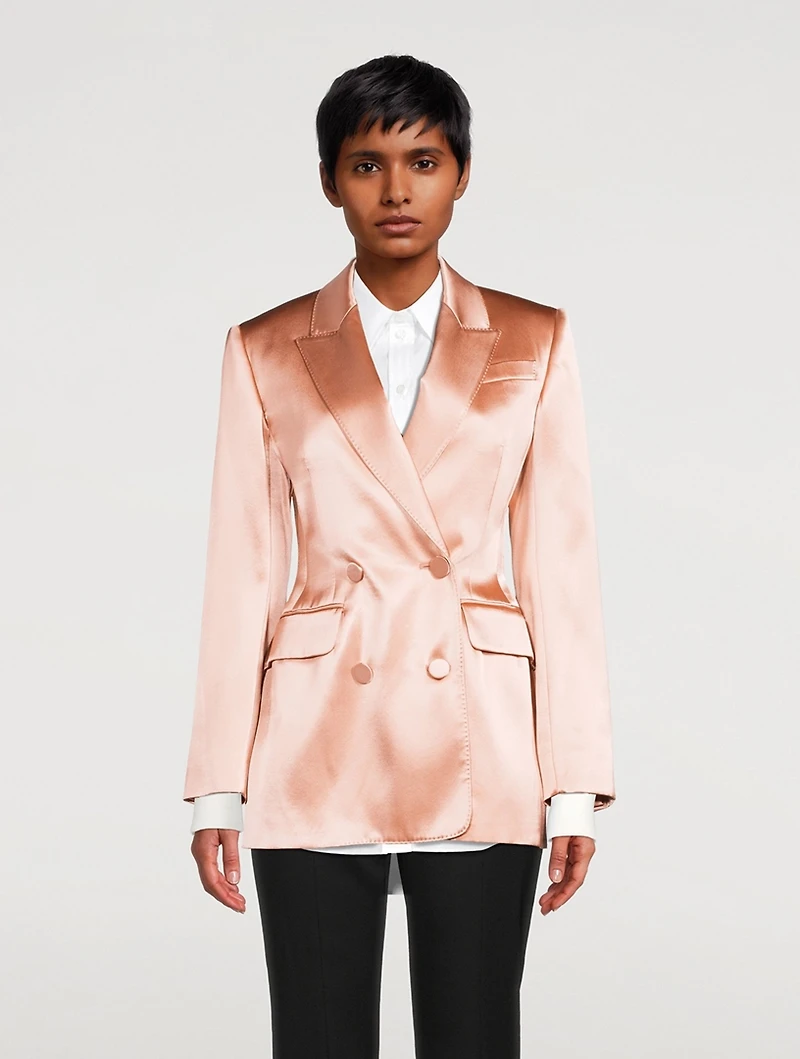Satin Double-Breasted Jacket