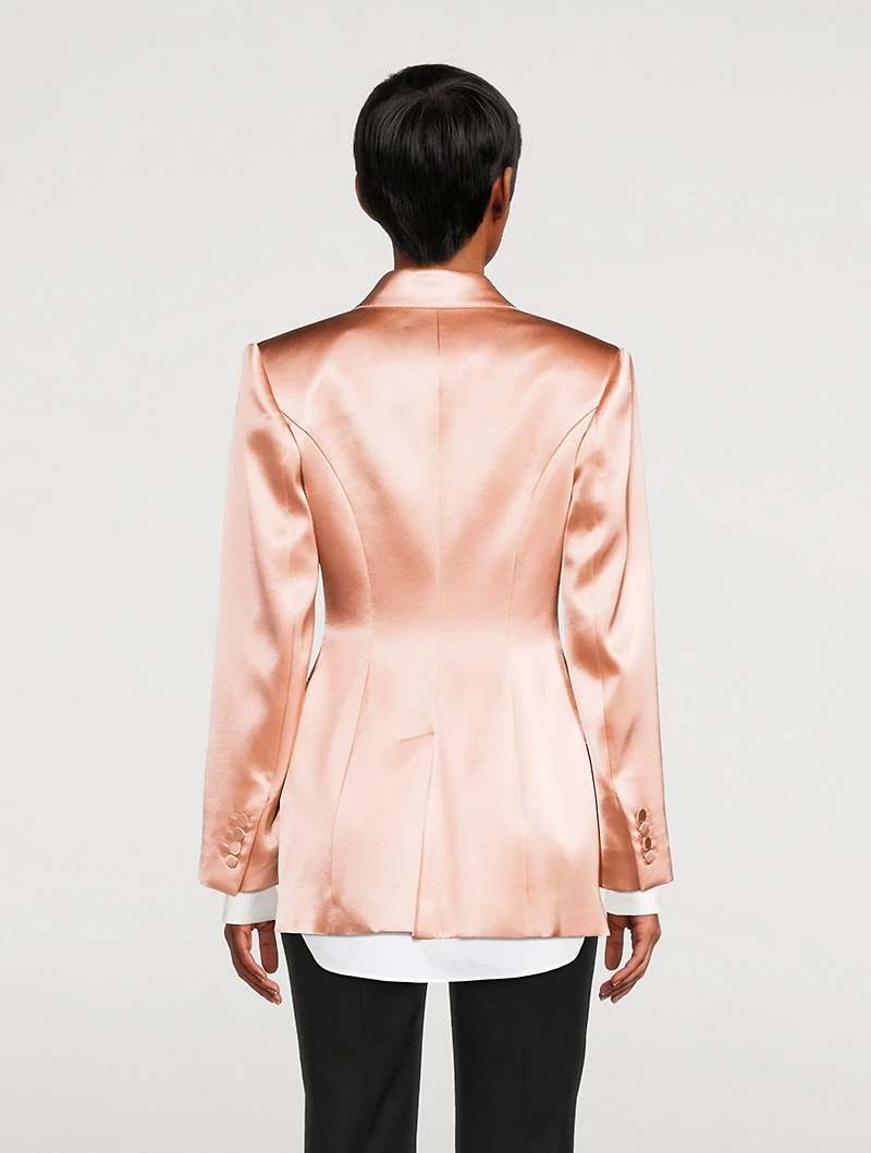 Satin Double-Breasted Jacket
