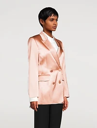 Satin Double-Breasted Jacket