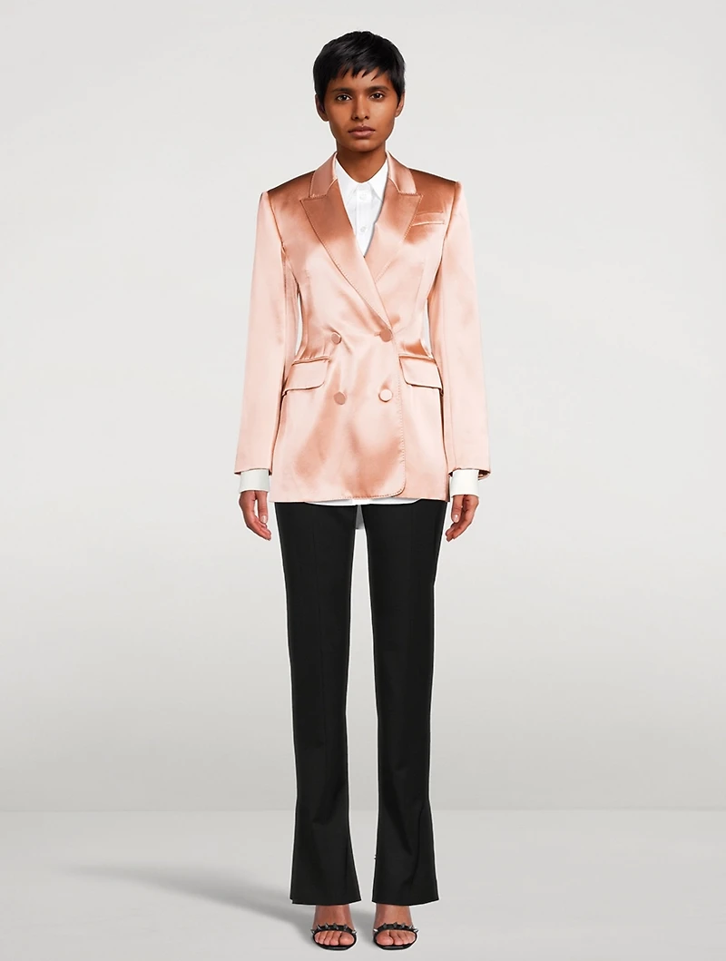 Satin Double-Breasted Jacket