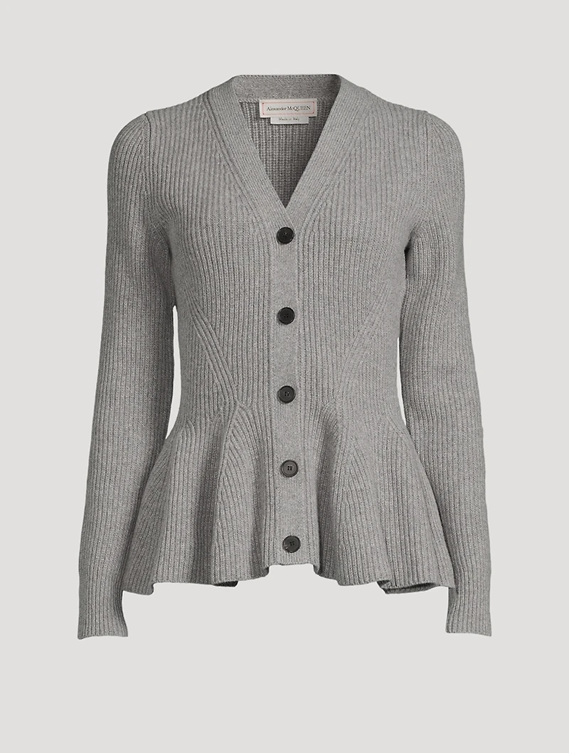 Cashmere Peplum Cardigan