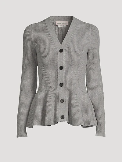 Cashmere Peplum Cardigan