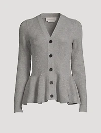 Cashmere Peplum Cardigan