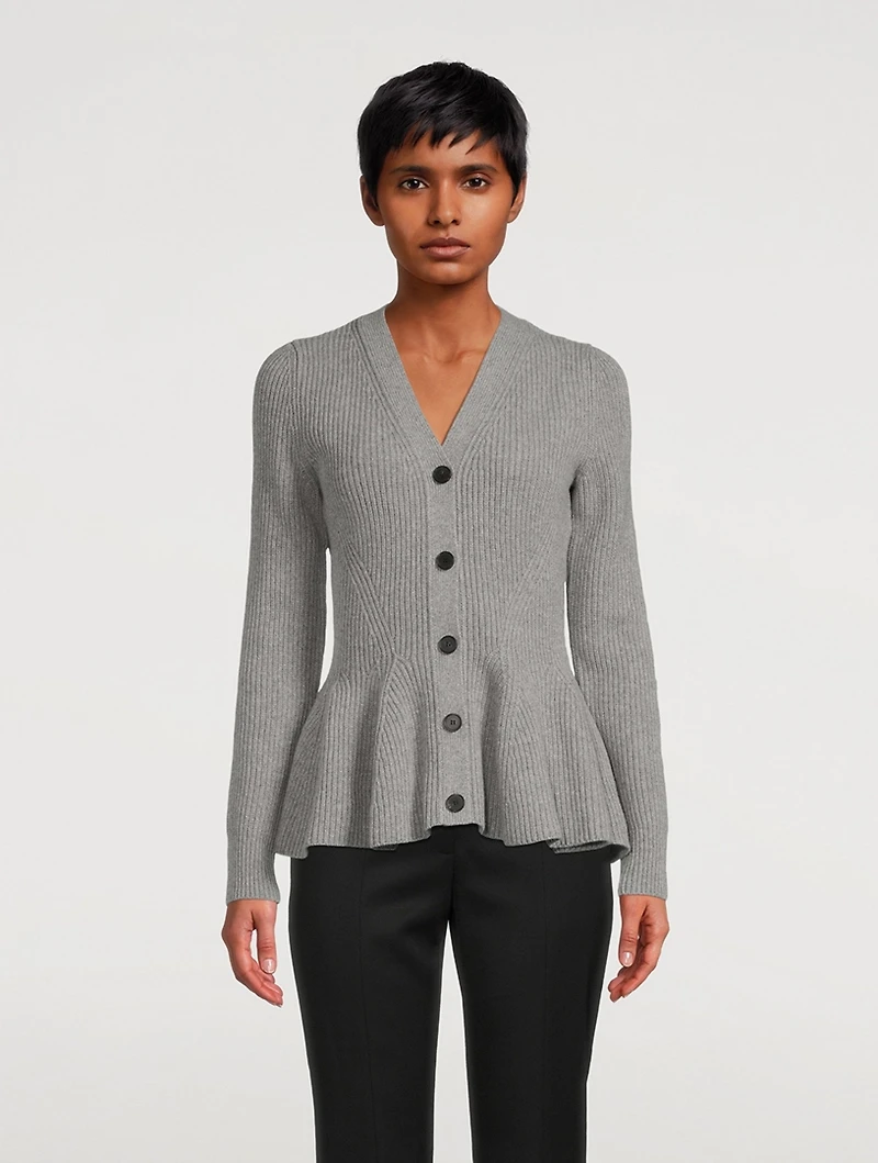 Cashmere Peplum Cardigan