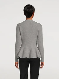 Cashmere Peplum Cardigan
