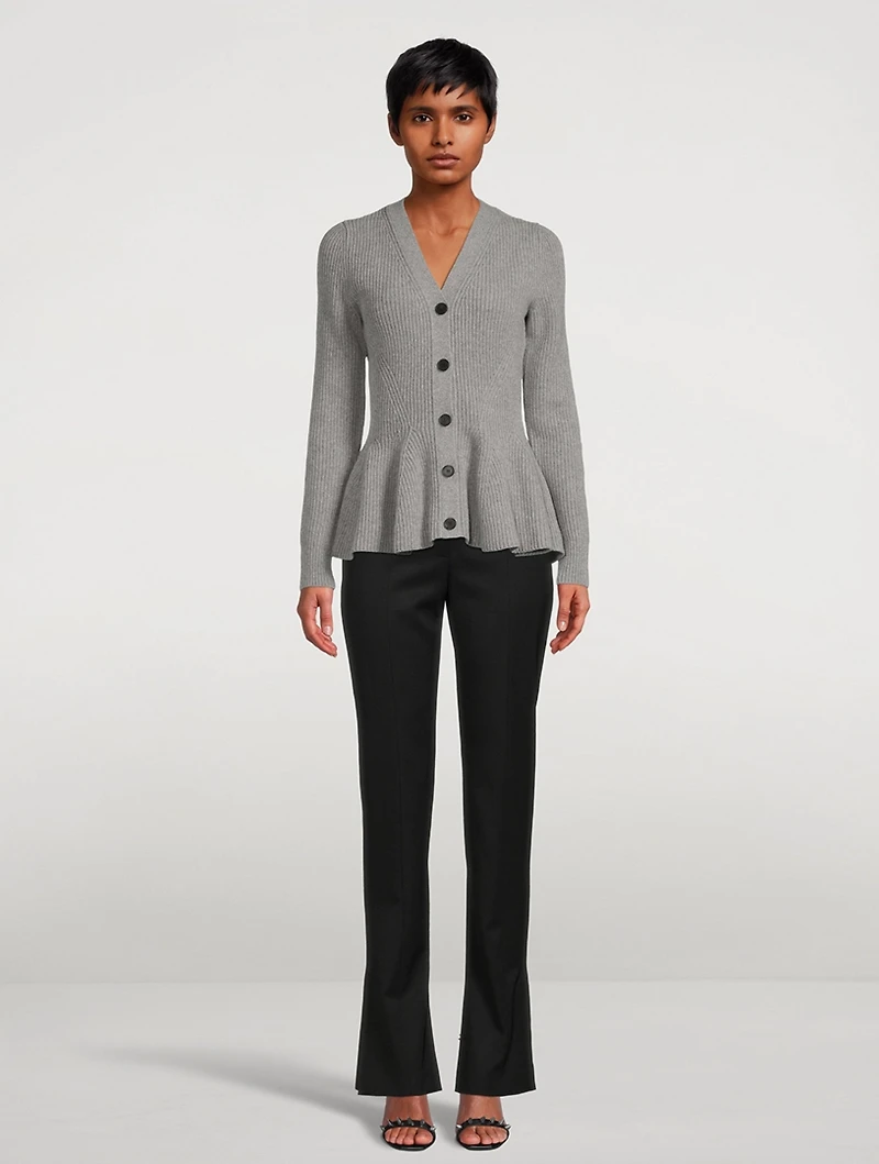 Cashmere Peplum Cardigan