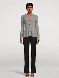 Cashmere Peplum Cardigan