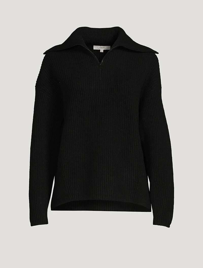 Half-Zipped Ribbed Sweater