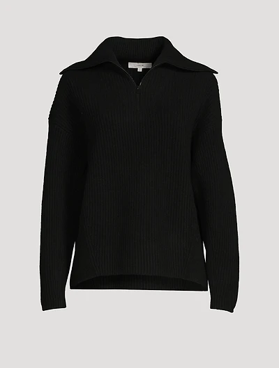 Half-Zipped Ribbed Sweater
