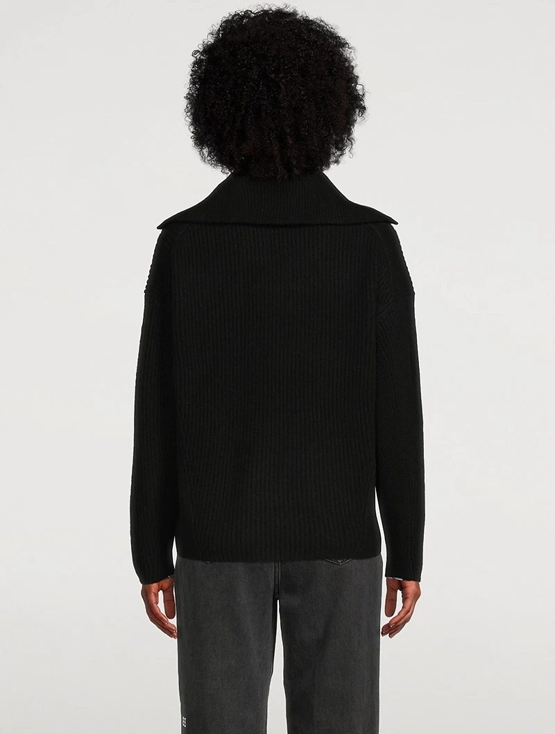 Half-Zipped Ribbed Sweater