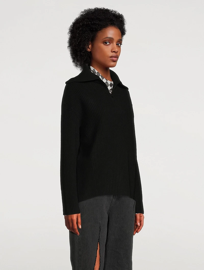 Half-Zipped Ribbed Sweater