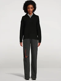 Half-Zipped Ribbed Sweater
