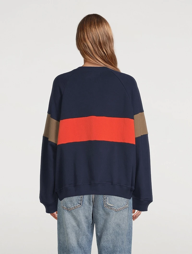 The Stripe Slouch Henley Sweatshirt