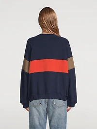 The Stripe Slouch Henley Sweatshirt