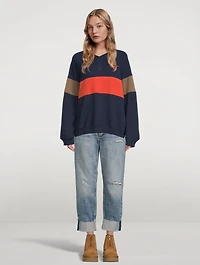 The Stripe Slouch Henley Sweatshirt