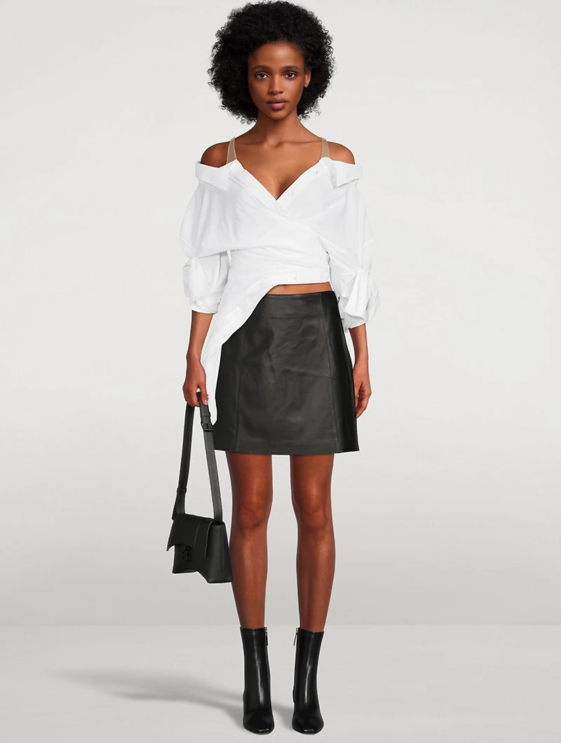 Leather High-Waisted Mini Skirt